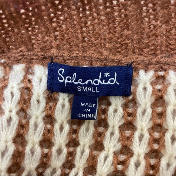 Splendid Small Caramel Tight Knit Colorblock Sweater - Picture 6 of 8